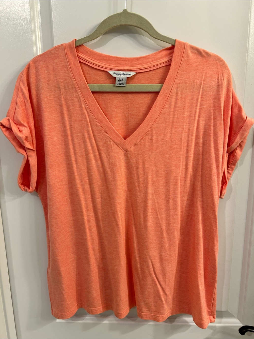 Tommy Bahama Coral V-Neck Short Sleeve Tee